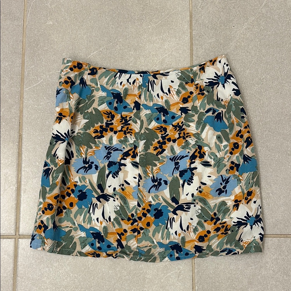 Lulu's Blue and Brown Mini Skirt Casual Resort